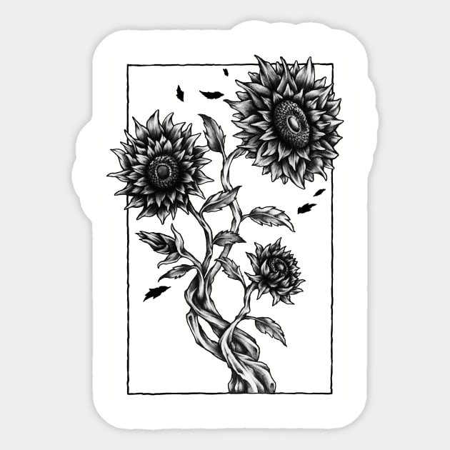 Black Hole Sunflower Sticker by RadCoolguy